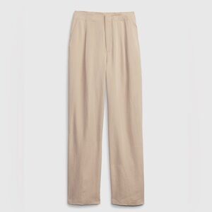 Gap Softsuit Trouser Size 8 Sand Khaki Tan High Rise Wide Leg